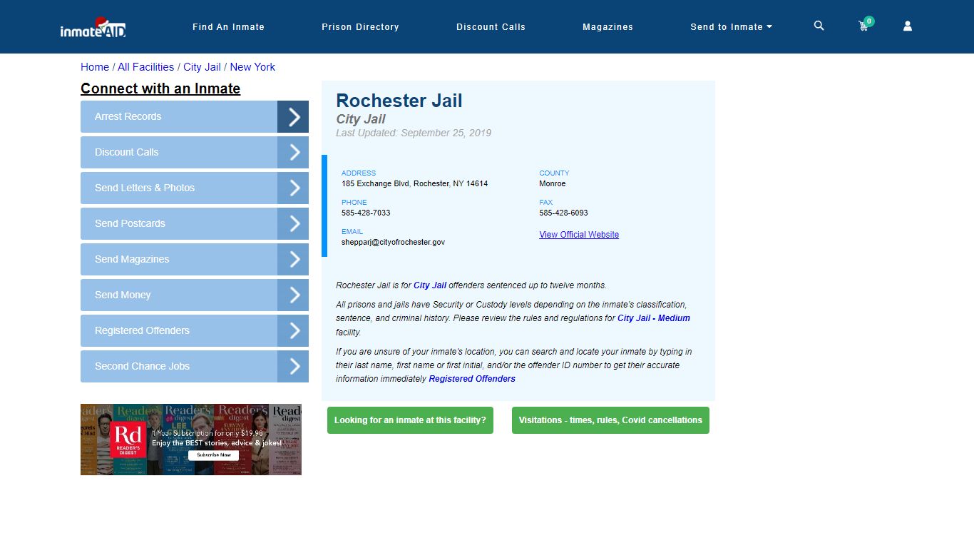 Rochester Jail | Inmate Locator